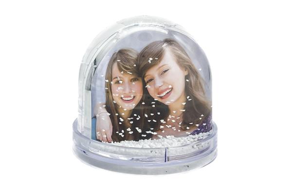 Portafoto Globo Palla di neve con foto da entrambi i lati